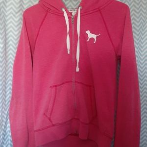 Pink zip up sweater
